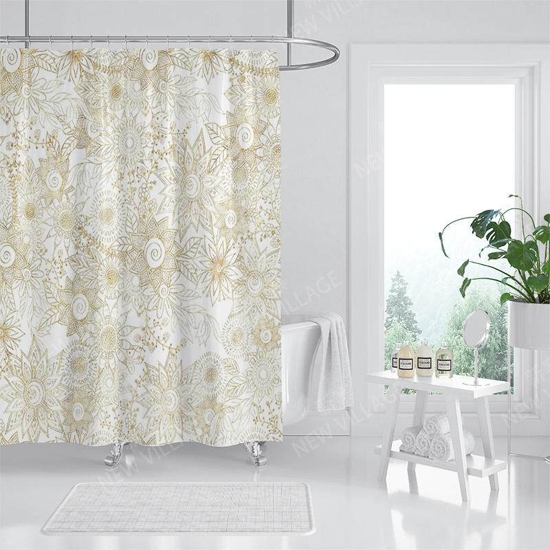 Vattentätt tygduschdraperi Badrumsdraperitillbehör Baddraperi 180x200cm 240*200cm bohemisk dekoration vintage mandala