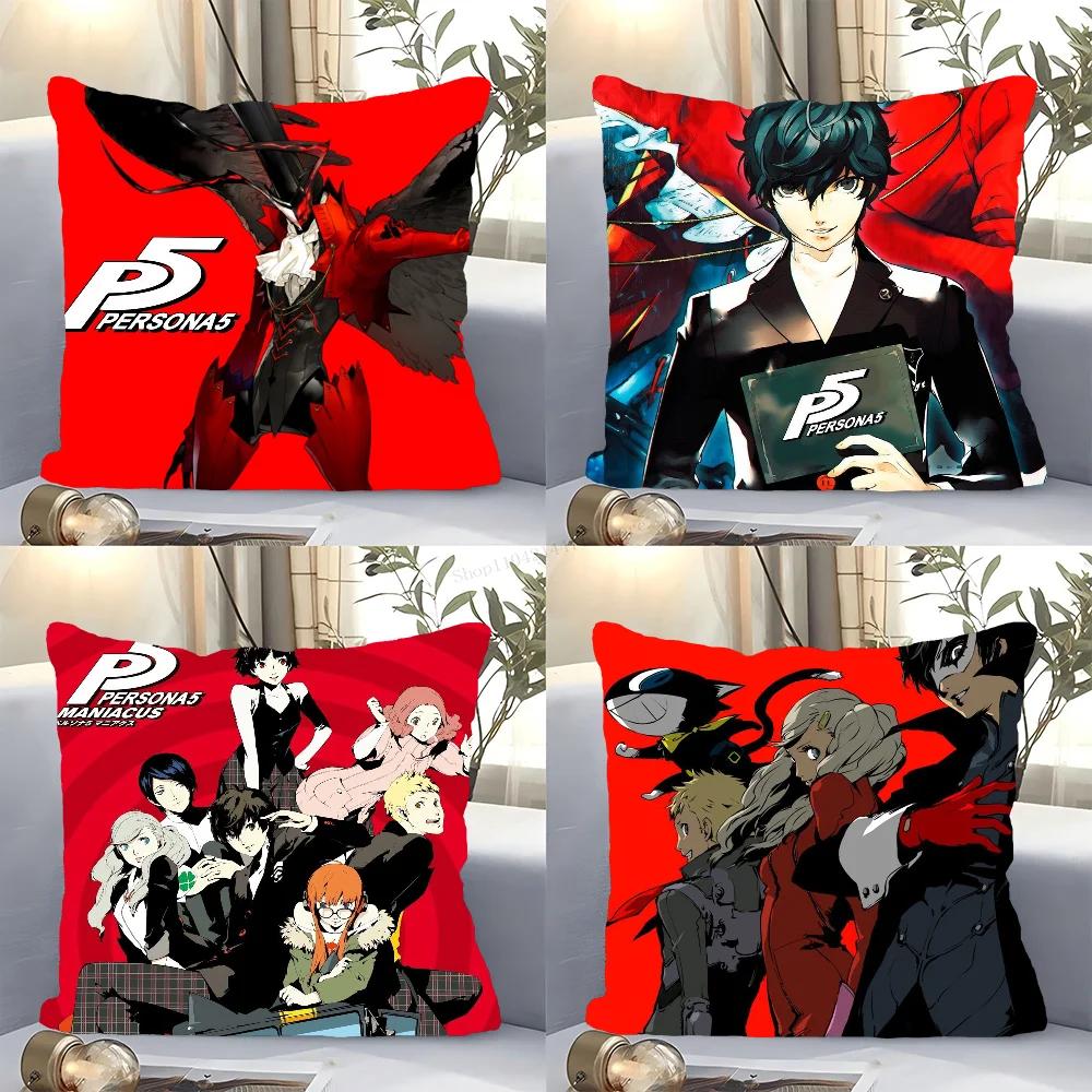 P-Persona 5 Role Playing Game Pillow Case Square Pillow Bedroom Sofa Leisure Comfortcushioncar Living Room Home Decoration 40X40