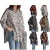Women’s Long Sleeve Lapel Shirt Tops V Neck Tunic Top Loose Blouse