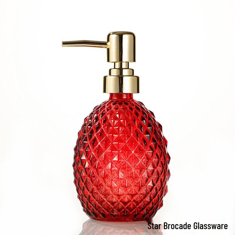Elegant Oval Glass Pump Bottle for Shampoo, Shower Gel, Soap, and Hand Sanitizer