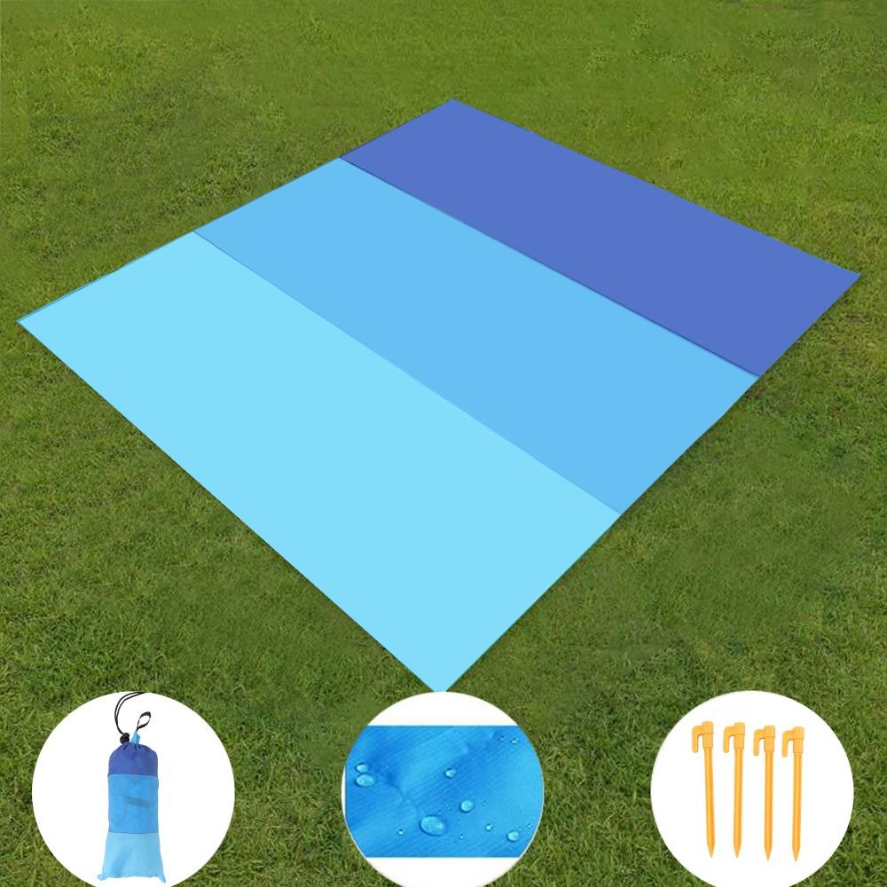 Blue Beach Blanket Sandproof Waterproof Camping Blanket Lightweight Outdoor Mat  Outdoor Gatherings