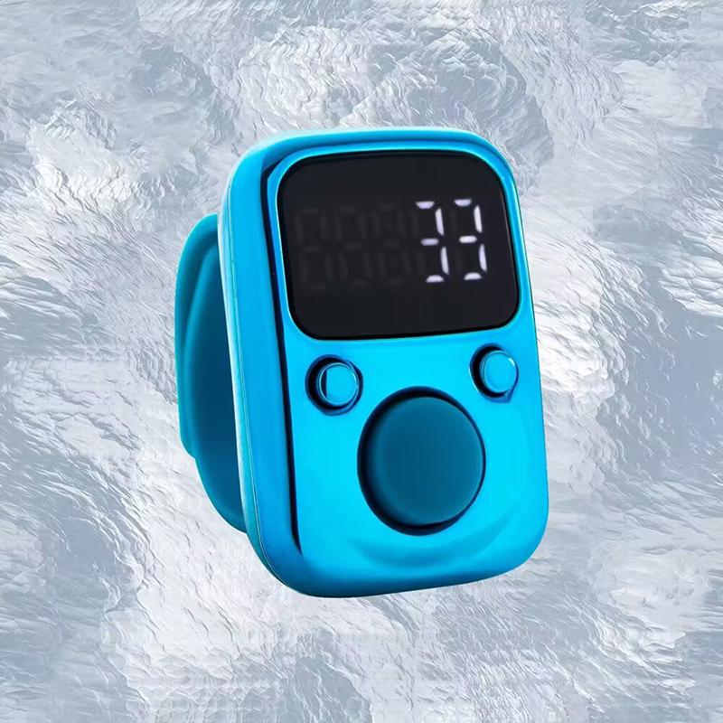 

Счетчик пальцев Светящееся кольцо для пальца Электрический цифровой дисплей Счетчик меток для стежков Швейный ткацкий станок Buddhaspray Футбол синий