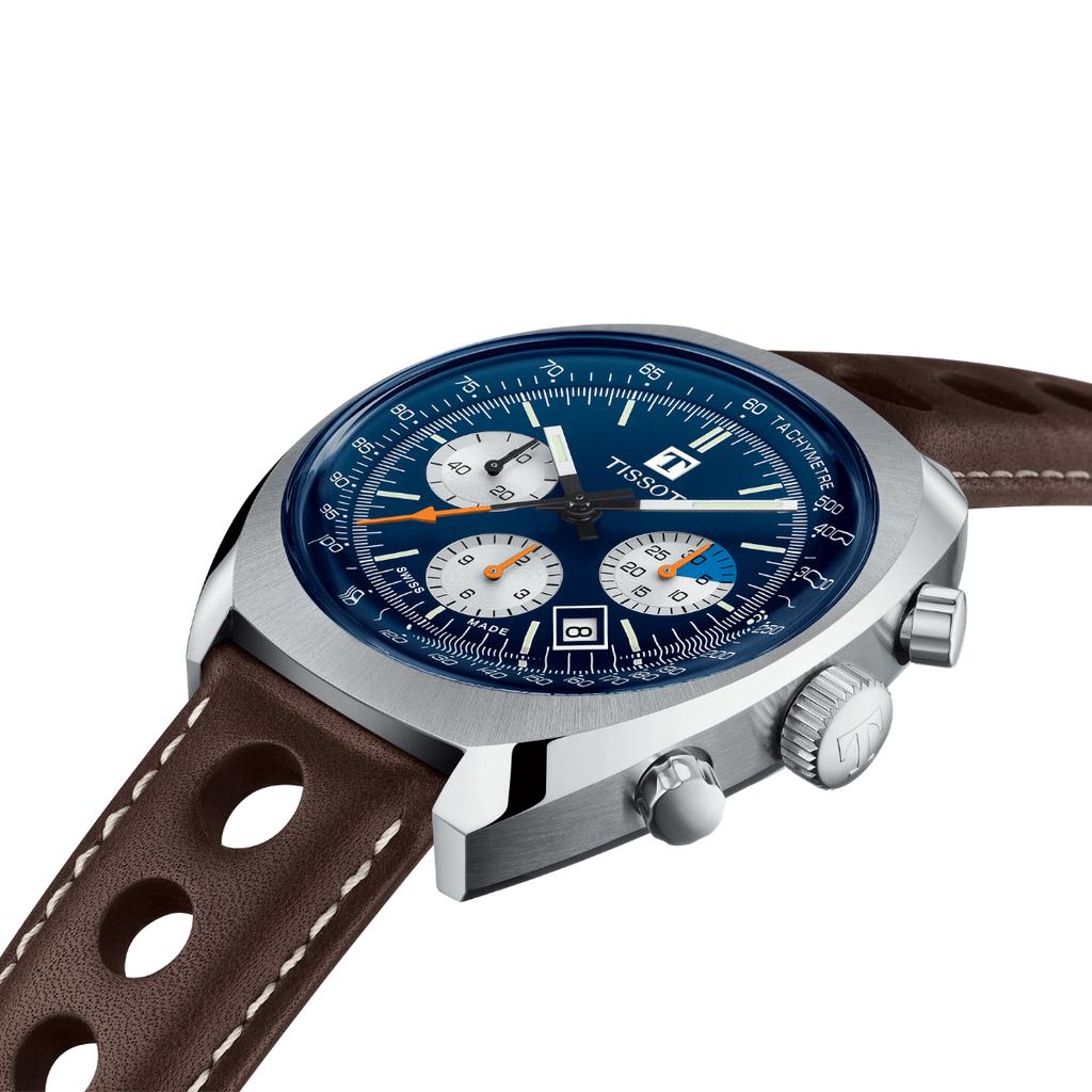 Tissot Ceas Bărbați Fashion cu Curea de Piele cadran Albastru T124.427.16.041.00