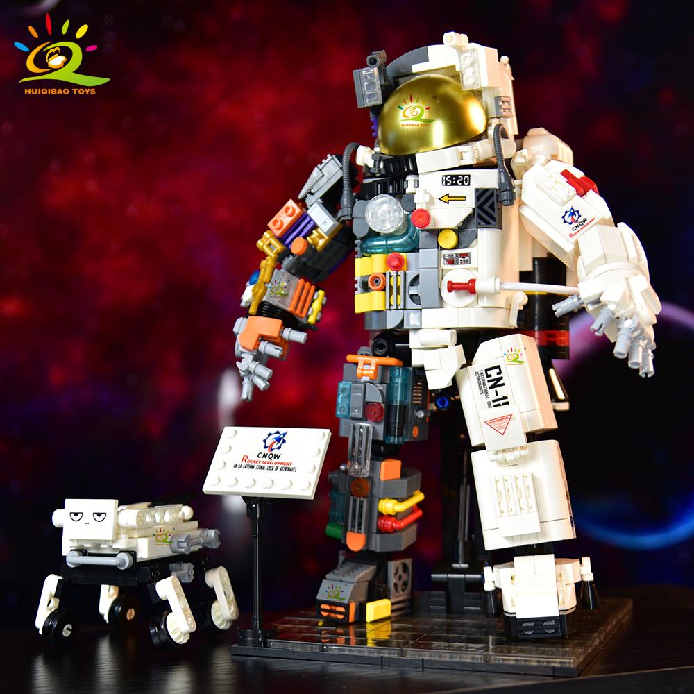 Non-Toxic Moc Space Astronaut Figures Model Building Block Model Aerospace Man Diy Ornament Bricks Toy For Children Kids
