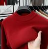 Men's Velvet Knit Sweater - Warm Half-High Collar, Thickened Base Layer