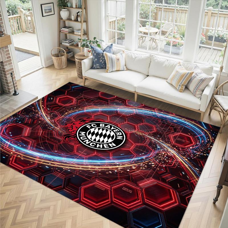 Bayern München Design Kristall Sammet Matta Mysig Icke?Halkskyddad tryckt matta för sovrum, vardagsrum, entré