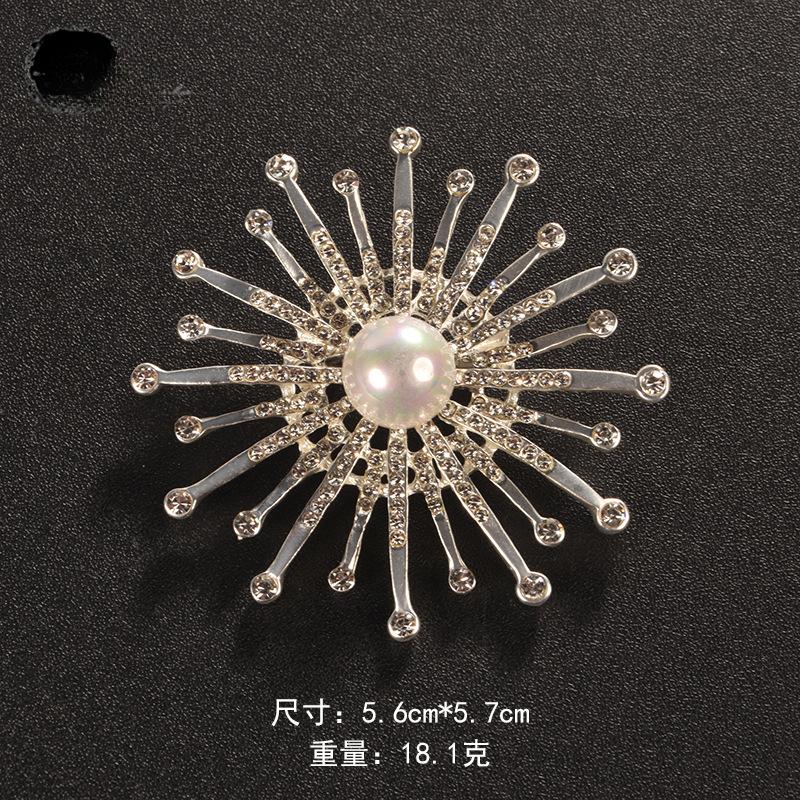 Brooch Women's Accessories Rhinestone Pin Matte Gold Imitation Bead Brooch Korean Version Accessories Shawl Cardigan Silk Scarf Buckle Neckpin