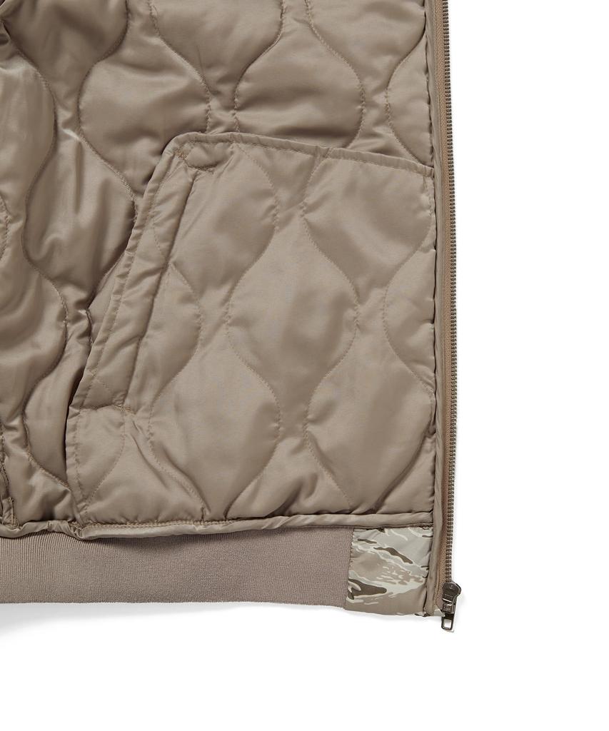 Thisisneverthat Quilted Hooded Jacket Beige
