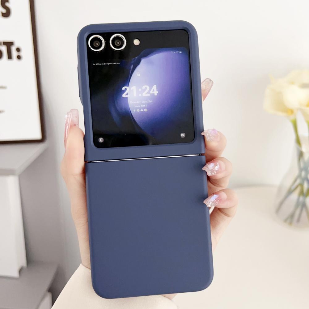 Ultra Slim Phone Case For Samsung Galaxy Z Flip 7 6 5 5G Soild Color Shockproof Protection Cover For Z Flip6 Flip5 Flip7 Cases