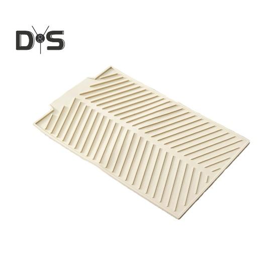 

Силіконовий зливний килимок для кухонної стійки Нековзка жароміцна подушка для сушіння з вбудованим зливом Складний килимок для сушіння посуду Аксесуар для кухонної мийки бежевий