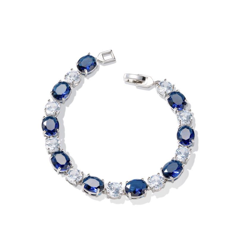 

Специальный браслет с геометрическим овальным голубым цирконом, женский, легкая роскошь, изысканный, персонализированный, для работы