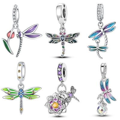 Charm Elegant Plata Dragonfly Pendants Copper Plated For Charm Copper Plated Genuine Bracelets For Jewellery Crafting