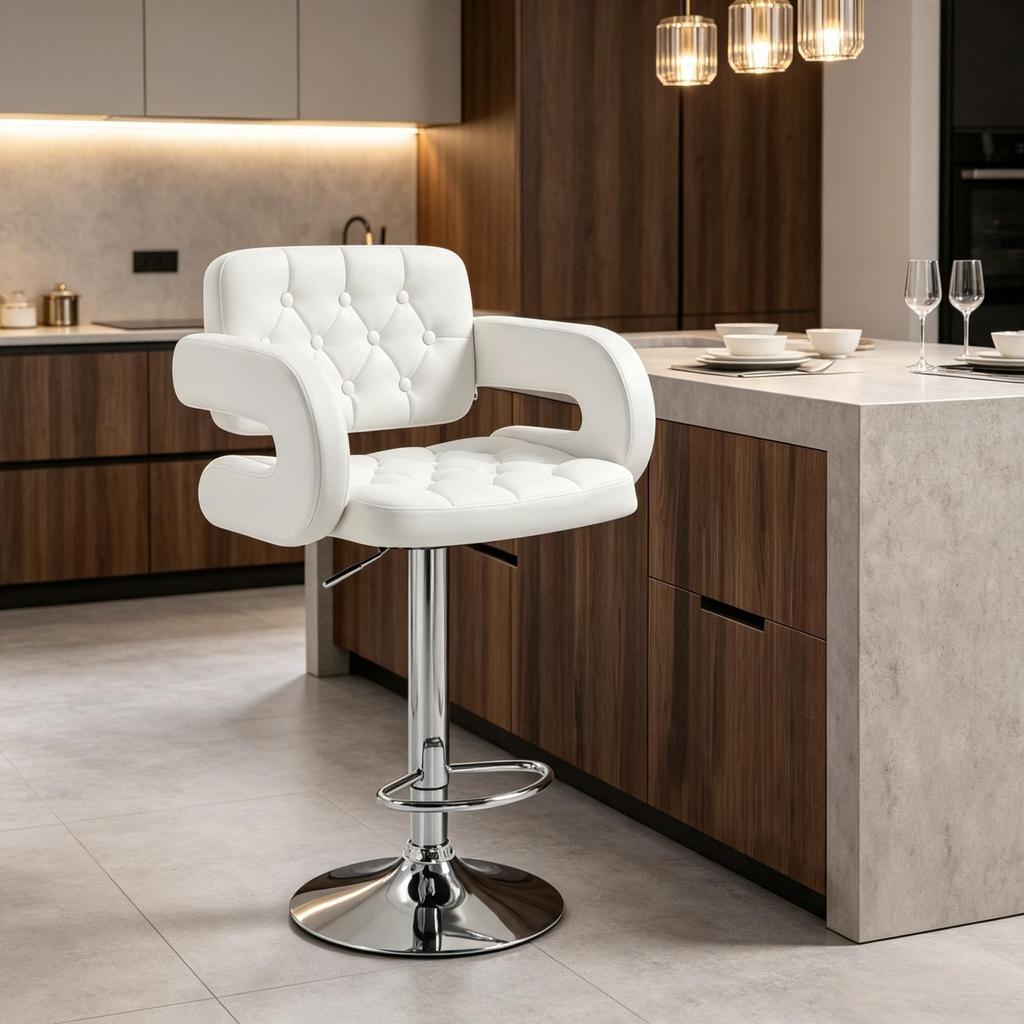 Comfortable Height-Adjustable Chair, Bar Stool with Armrests and Backrest, Practical Work Chair (only with chair)