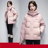 Damen Winterjacke mit Kapuze, dick, warm, Baumwolle, Pufferjacke, Langarm, Parka, Taschen, einfarbig, Übergröße