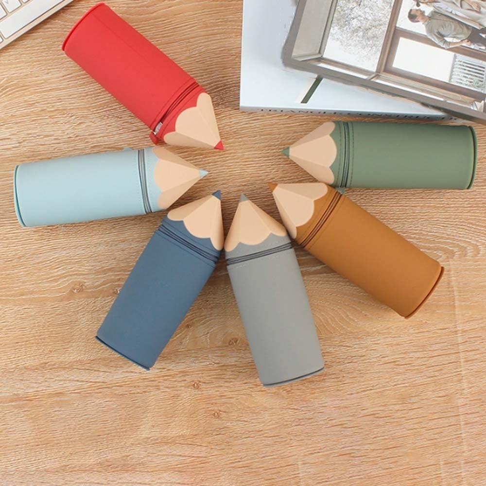 Large Capacity Silicone Pencil Case Creative Stationery Storage Box Makeup Brush Holder  Boys