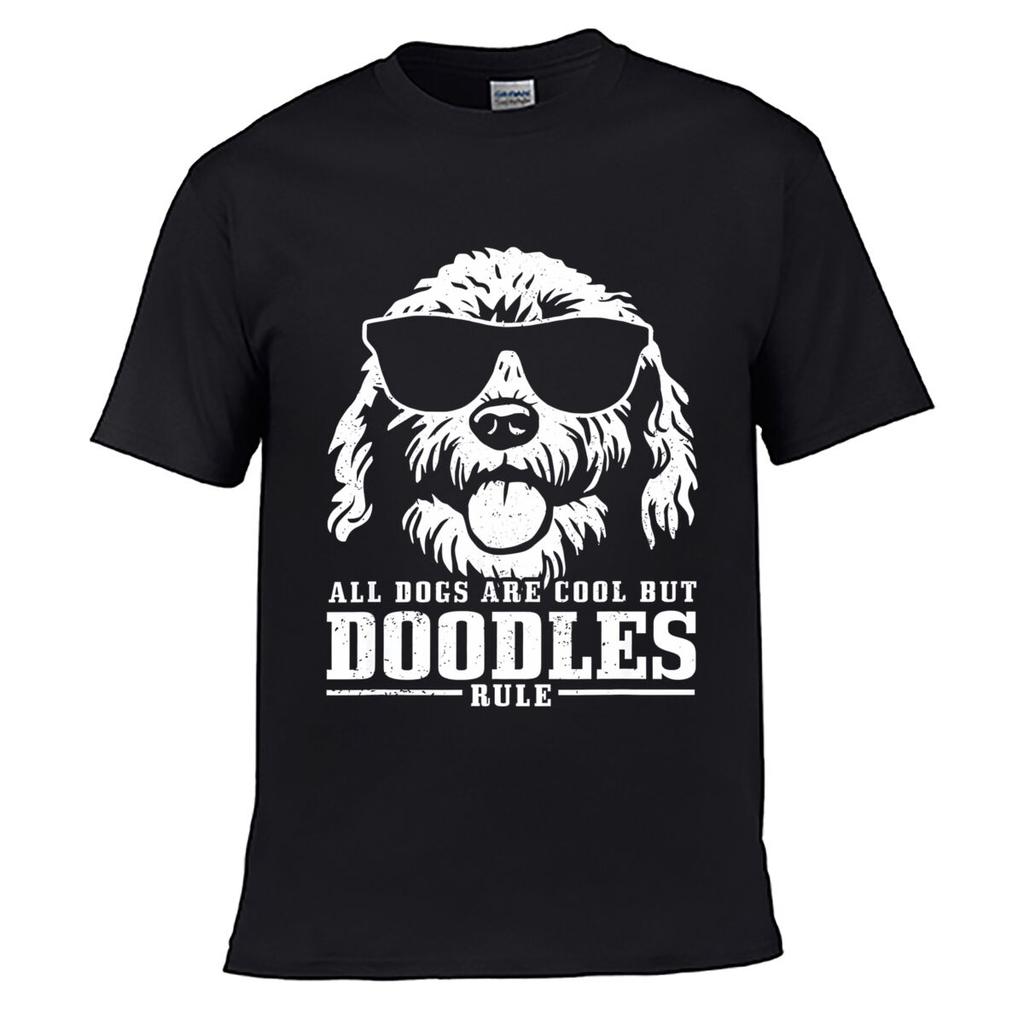 All Dogs Are Cool But Doodles Rule Solid Washed Vintage Tee Distressed Loose
