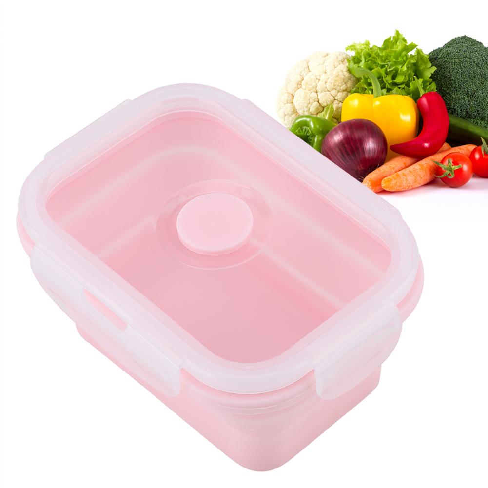 Portable Silicone Lunch Box Folding Microwave Safe Lunchbox Food Container