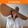 Women Fashionable Foldable Casual Woven Hat With Large Brim For Holidays