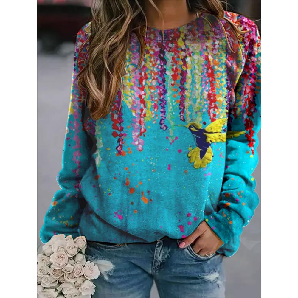 Hanorac la Modă Imprimeu Floral Fluture Femei Hanorace Streetwear Sweatshirts Trening Oversized Pulover Haine Harajuku pentru Fete