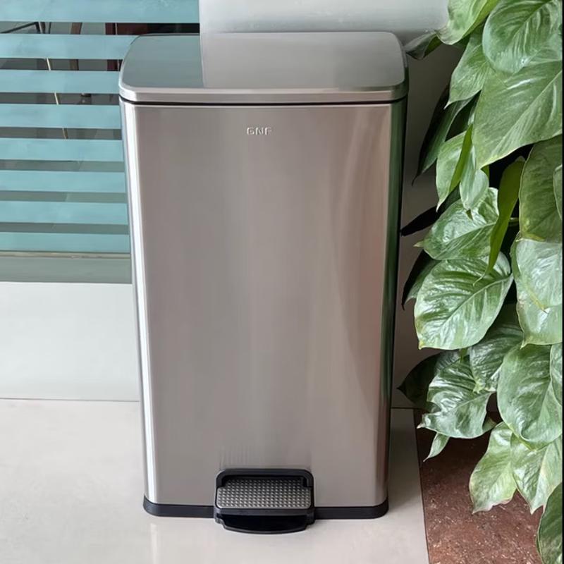 GUAIKEAI Мусорное ведро из нержавеющей стали на 40 л с ножной педалью
