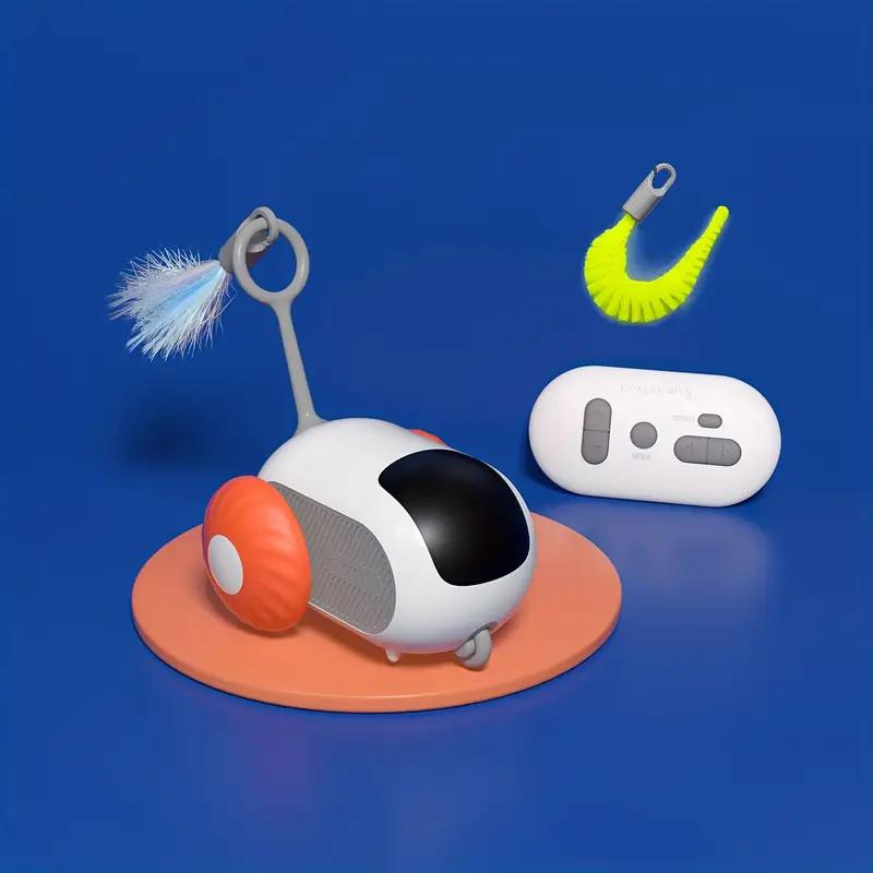 Interactive Funny Remote Control Car Smart Teaser Rotate Cat Toys Automatic Intelligent Rolling Remote Control Dual Mode