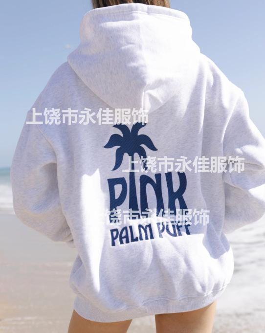 New European Size Women'S Shoulder Sleeve Threaded Hawaii Hibiscus Brand Sweater Hoodie Print