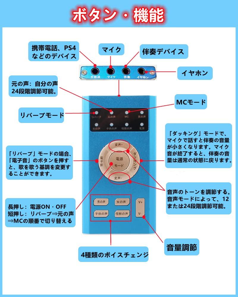 Voice Changer, Japanese Version, Female, Child, Male, and Monster Voices, 12 Adjustable Levels, Compatible with iPhone, Android Smartphones, PCs, and