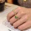 New Green Eyes, Snake Bone Shape, Open Ring, Emerald Ring, Women'S Light Luxury Advanced Sense Index Finger Ring