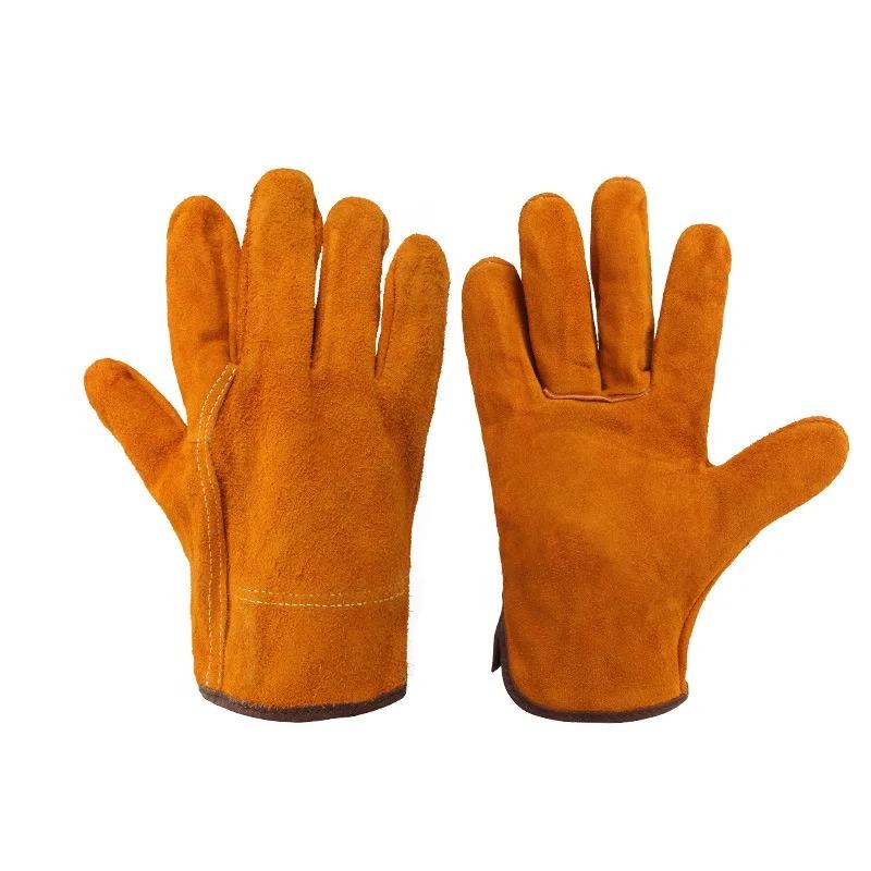 Welder-Specific Double-Layer Cowhide Welding Gloves Heat-Resistant Flame-Retardant Protective Work Gloves Industrial Safety Gear