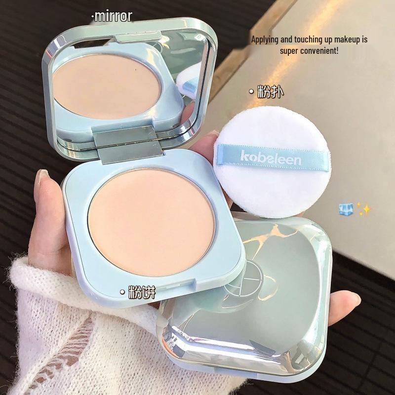 Kobeleen Rejuvenating Setting Powder Compact with Puff - Long-lasting, Natural Concealment & Skin Tone Correction, Translucent Loose Powder