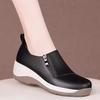 One-pedal shaking autumn casual soft leather comfortable thick-soled wear-resistant women's shoes single shoes women