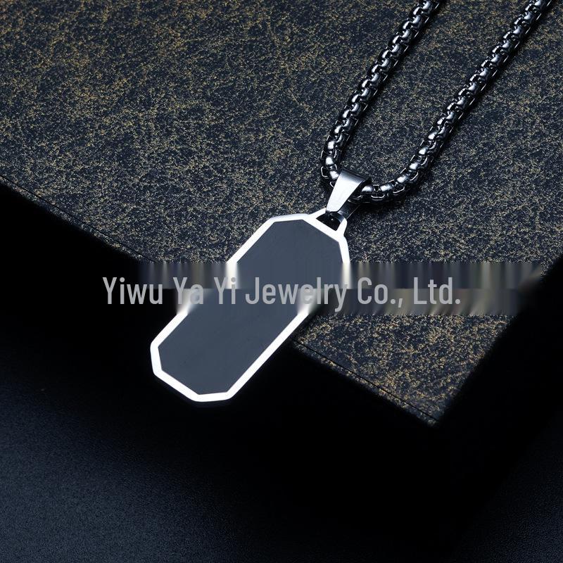 Stylish Black Drip Oil Stainless Steel Necklace for Men - Hip Hop Versatile Sweater Chain