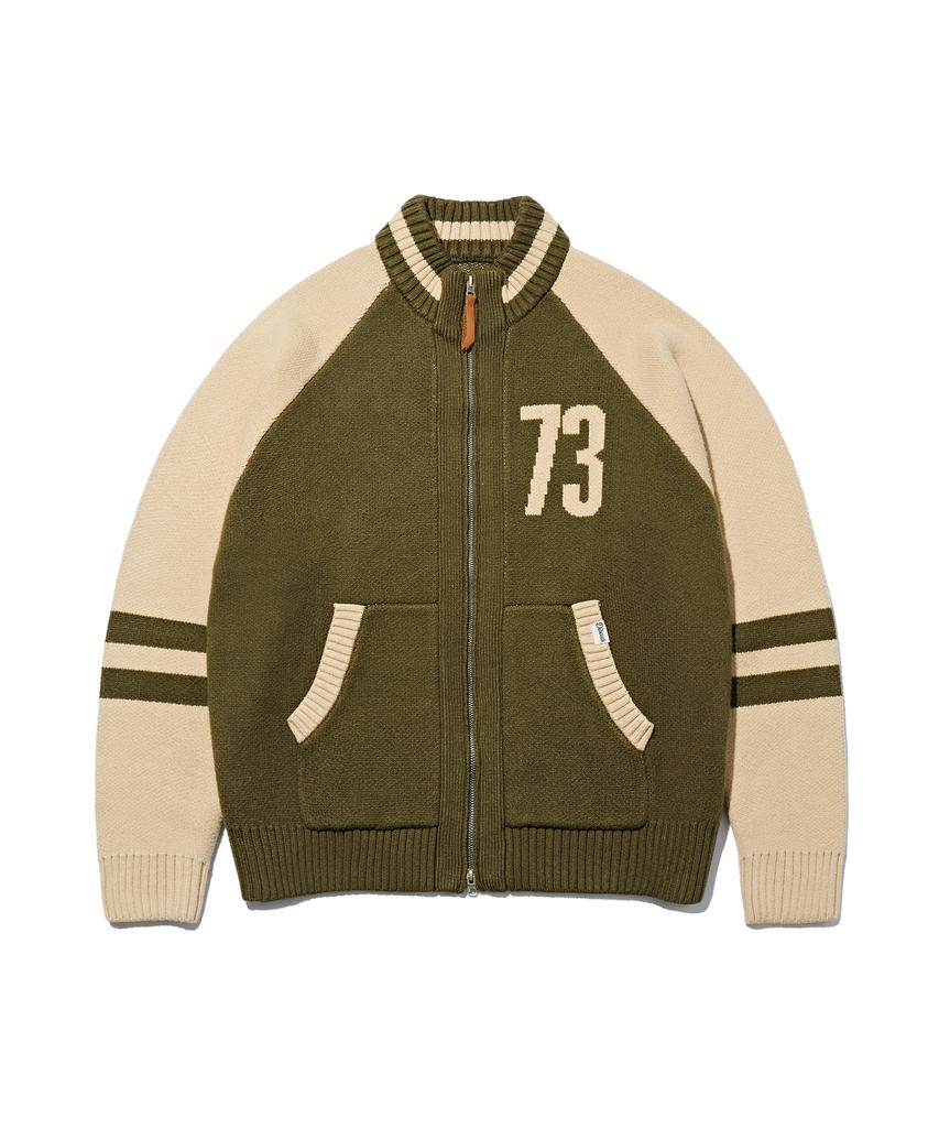 Discus Athletic Varsity Knit Zip-Up Khaki