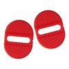 Universal 4pcs Red Carbon Fiber Style Car Door Lock Latch Protective Cover Trim Anti Rust Sticker Decor