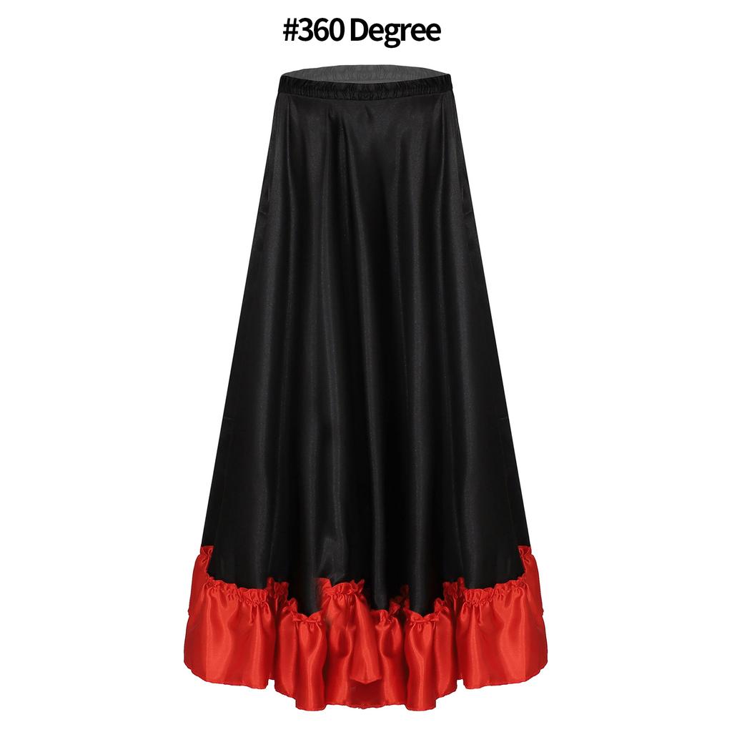 Mädchen Spanischer Stiertanz Rock Großer Schwung Flamenco Kostüm Rüschensaum Rock Bauchtanz Performance Rock