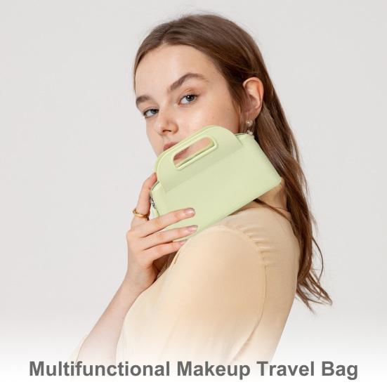 

Женская сумка с двойными ручками на молнии, гладкая силиконовая водонепроницаемая портативная твердая жёлтый/зелёный