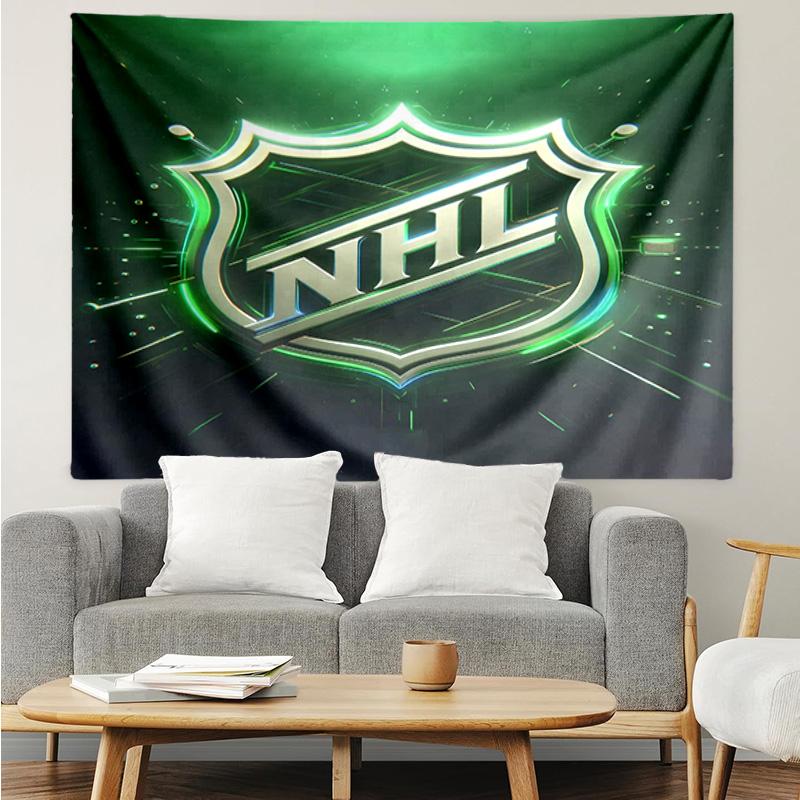 1PC Nhl Hockey League Emblem Tapestry Accessories Playroom Tapestry, for Bedroom,Livingroom, dormitory Room Wall Decor Fan Birthday Gifts