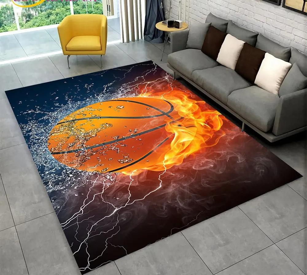Basketball Cour Cartoon Carpet Indoor Non-slip Creative Doormat Floor Rug Bedroom Accessories Decoration Props Outdoor Decor Mat