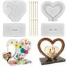 Double Heart Frame Set with Beaded Chain DIY Crystal Epoxy Resin Mold for Desktop Decoration Heart Shaped Frame Craft Kit