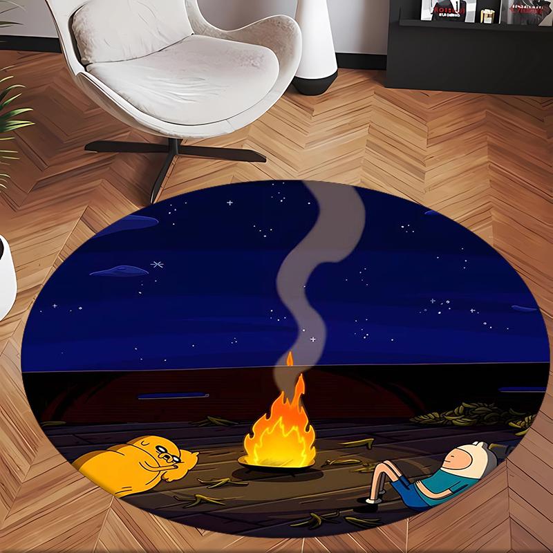 Adventure Time (5) Round Office Rug Decorative Floor Rug for Office Bedroom Living Room and Home Space