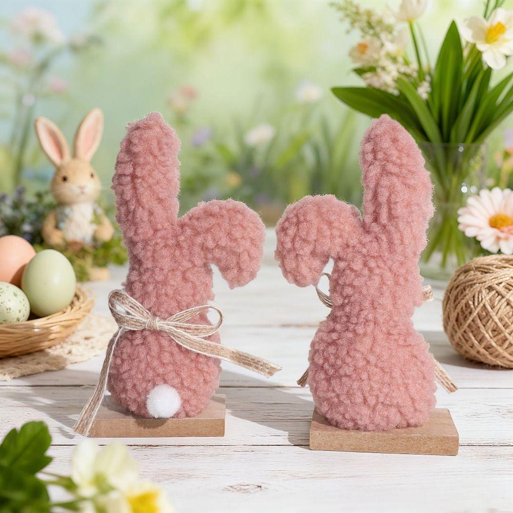 Plush Texture Easter Rabbit Decor Pretty Design Table Decoration Festive Ornament  Dining Table