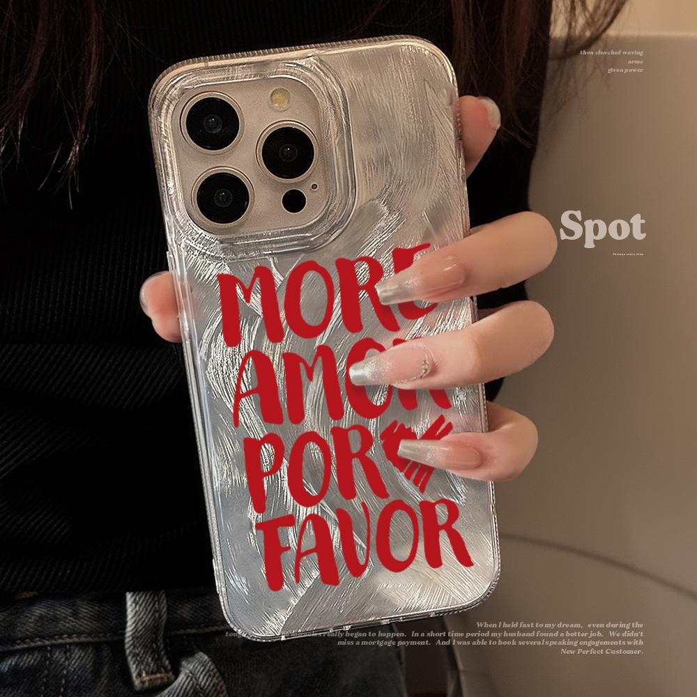For iPhone 17 15 Pro Max Cases iPhone 11 12 13 ProMax 14 16 Plus 8 XS XR Shockproof Cover Amore Romantic Cowgirl Text Girl Case