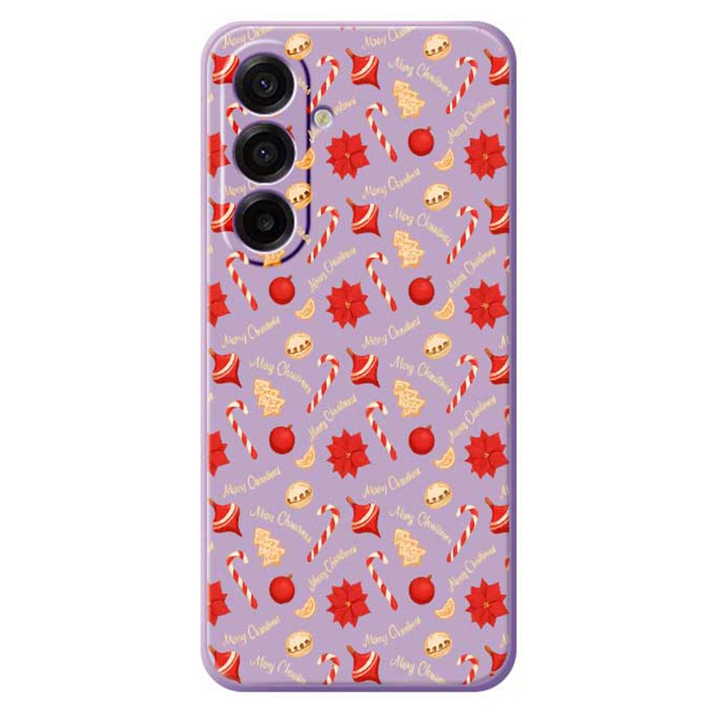 For Samsung Galaxy A17 5G Case Christmas Candy Pattern Printing Straight Edge TPU Phone Back Cover