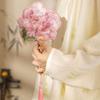Runder Fächer im antiken Stil mit Stickerei, chinesischer Stil, blütenförmiger Handfächer mit Anhänger-Quasten, Cheongsam Hanfu Zubehör