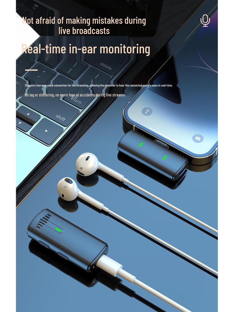 K10 Dual Wireless Lavalier Microphone for Outdoor Streaming & Recording with Noise Reduction