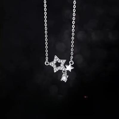 Colar de Estrela Feminino Nicho Pingente Pentagrama Design Vazado Corrente Clavícula Temperamento Simples Joias Populares