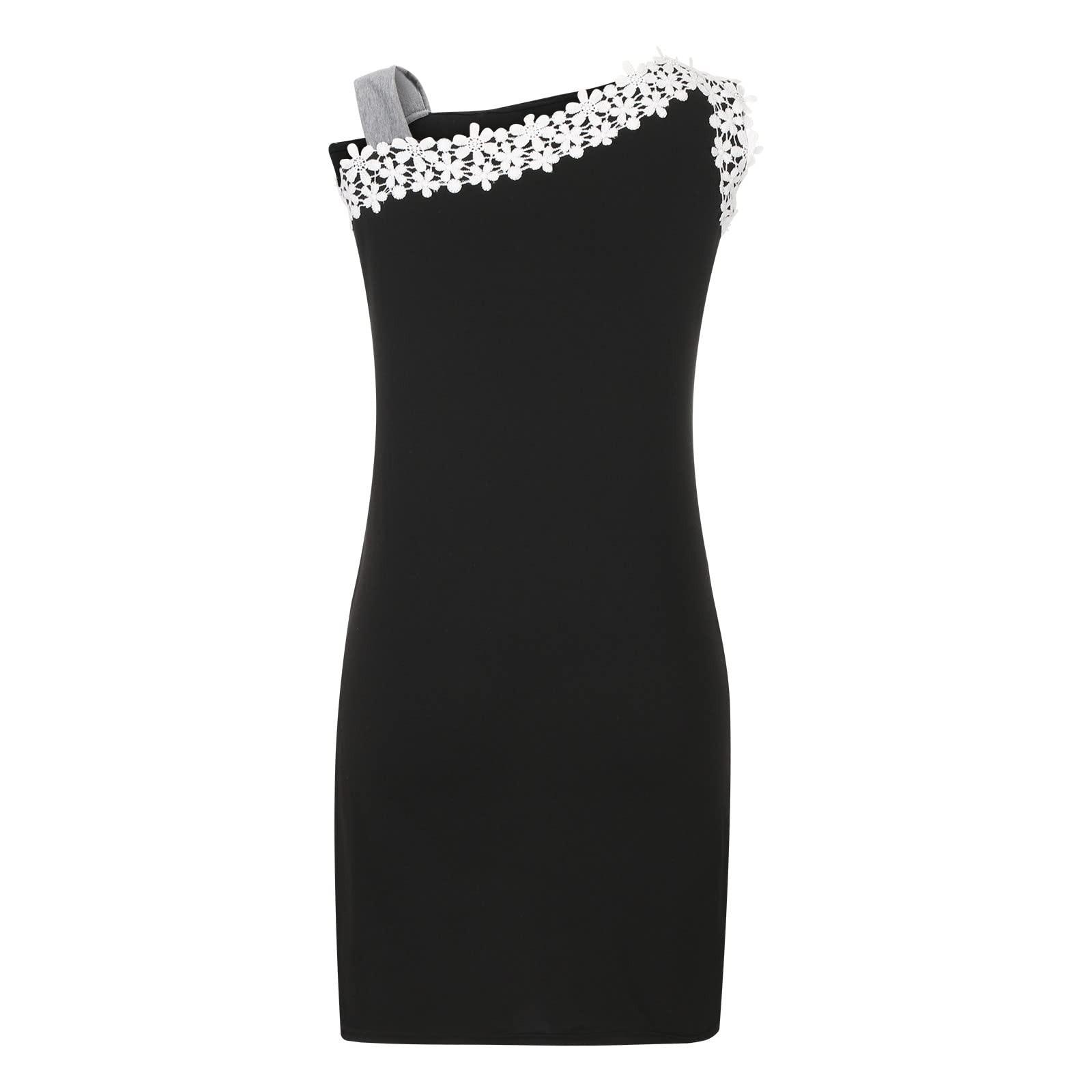 Модное женское летнее свободное кружевное шитье на одно плечо без рукавов с принтом — фото 4