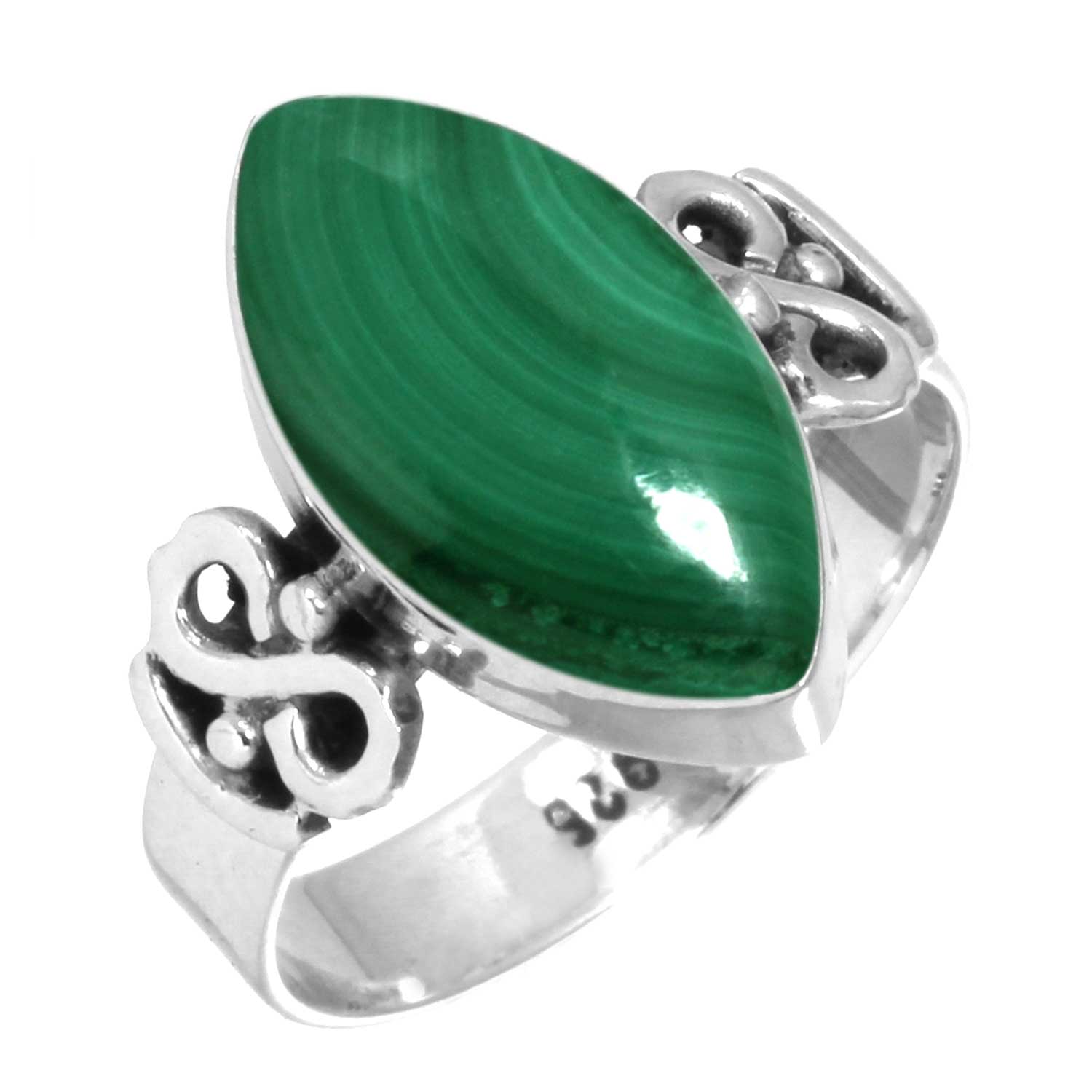 

Кольцо из стерлингового серебра 925 пробы с драгоценными камнями, ювелирные изделия ручной работы, подарок на День матери, малахит, лунный камень, розовый кварц, красный камень, дымчатый топаз, тигровый глаз, винтаж 11.5 малахитовая зелень