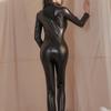 Jumpsuit Lingerie, Women's Lacquered Leather Uniform, Seductive Jumpsuit, Leather Jacket, Tie Up, Hot Stamping Nightclub Clothes