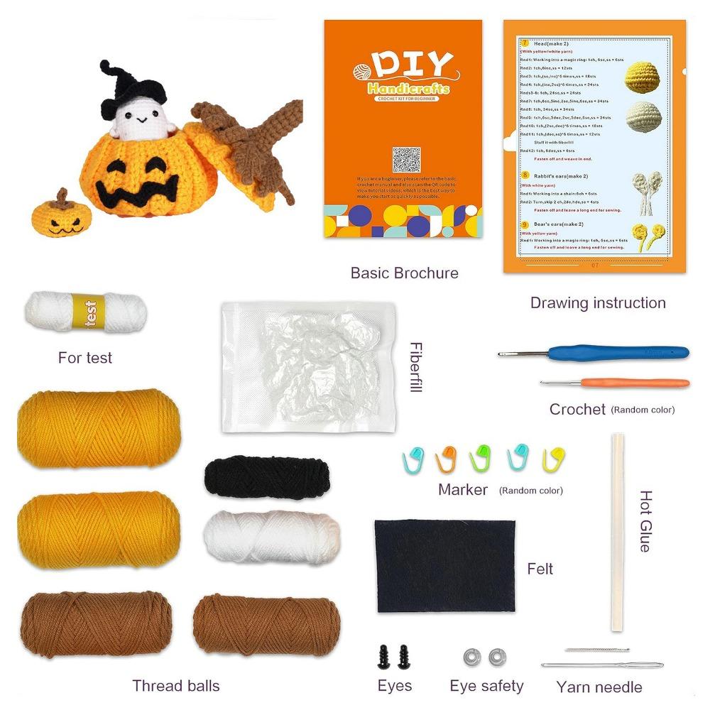 Creative Halloween Thread Crochet Material Little Green Doll Beginner Crochet Kit  Beginners